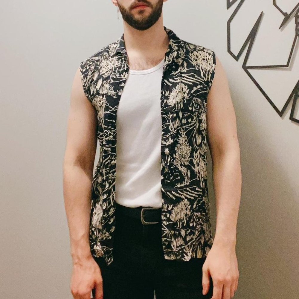 TopMan Sleeveless Printed Shirt